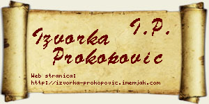 Izvorka Prokopović vizit kartica